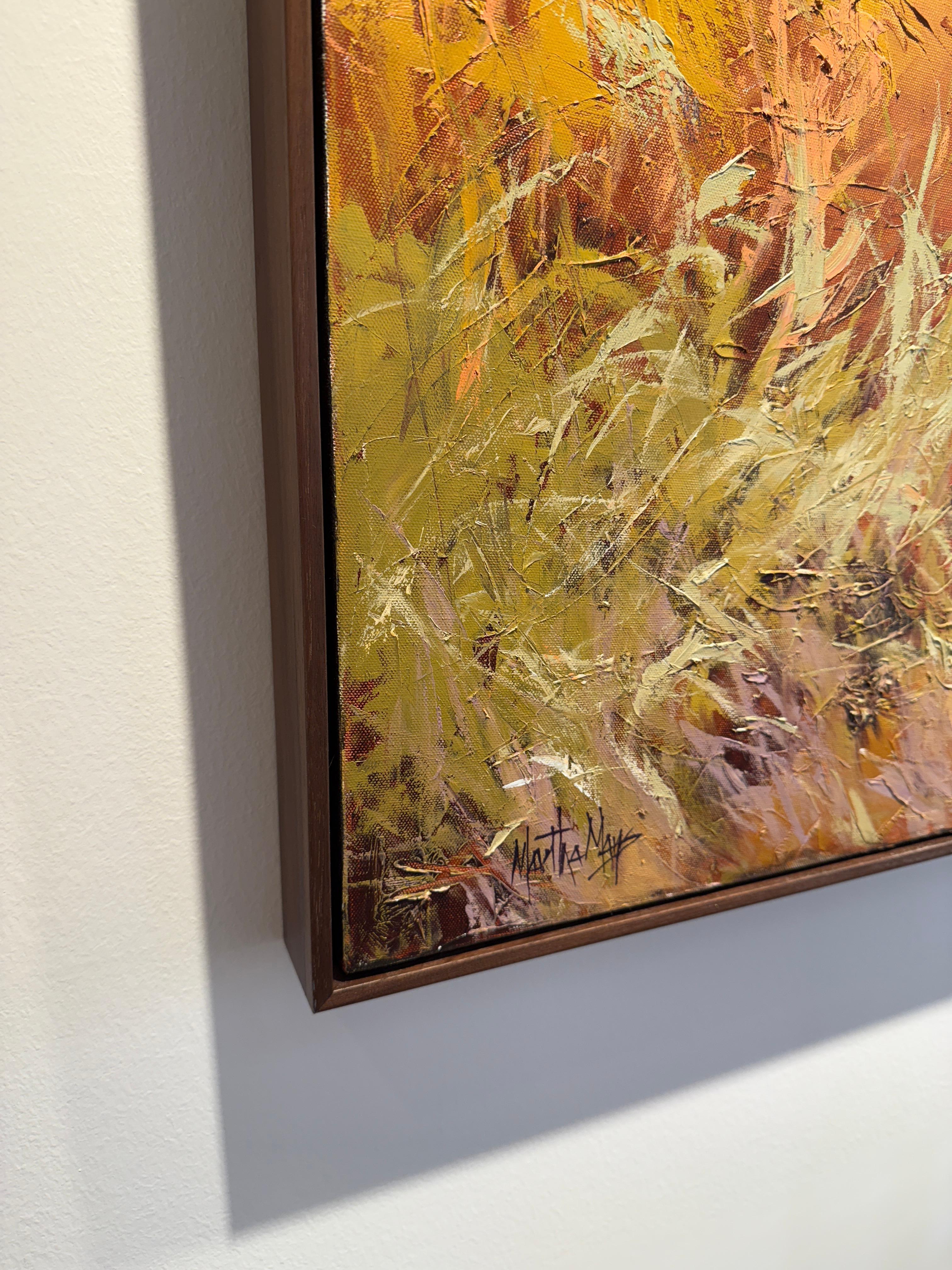 Autumn Melody - Brown Landscape Painting by Martha Mans