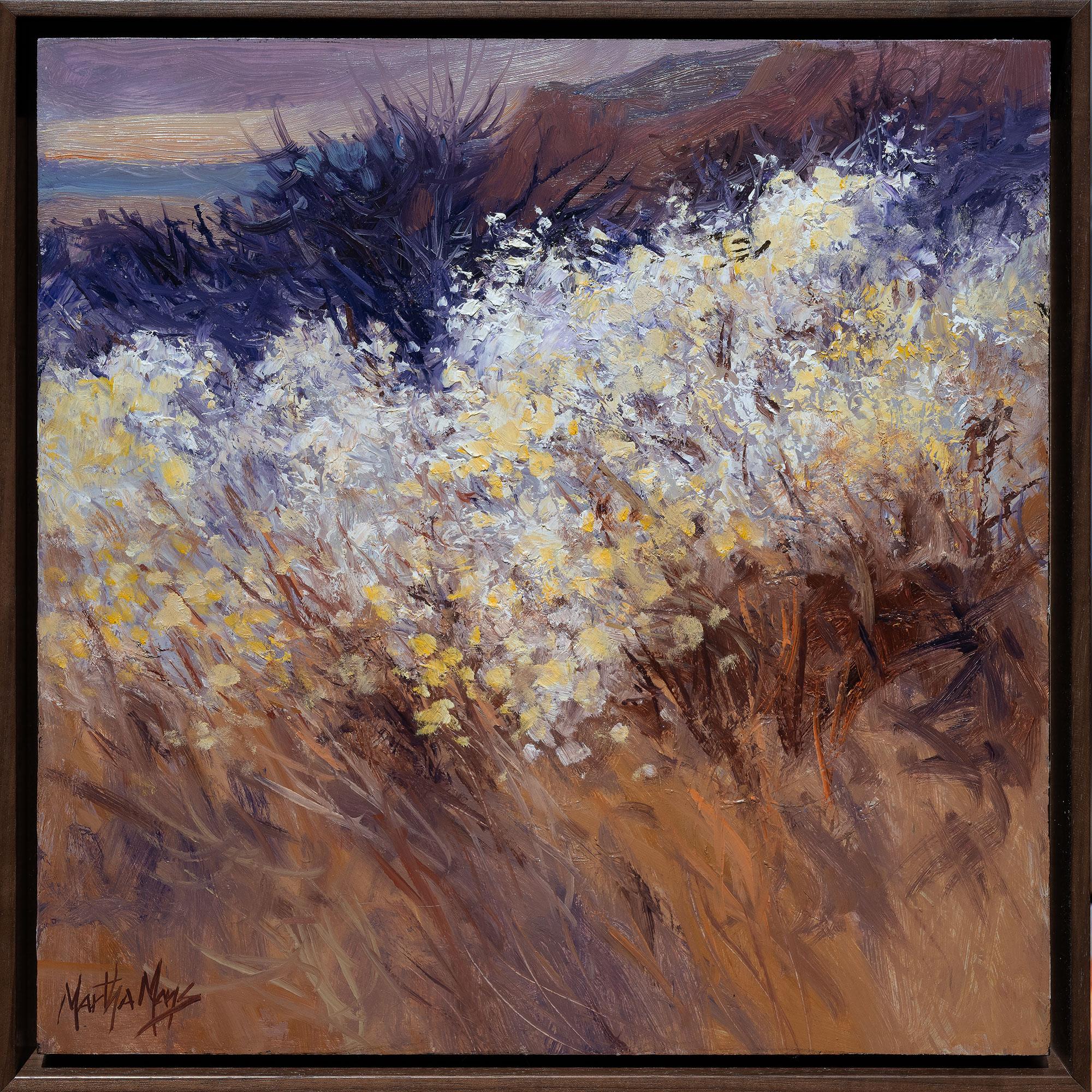 Martha Mans Landscape Painting - Autumn's Calm: Contemporary Oil Painting on Canvas, Framed
