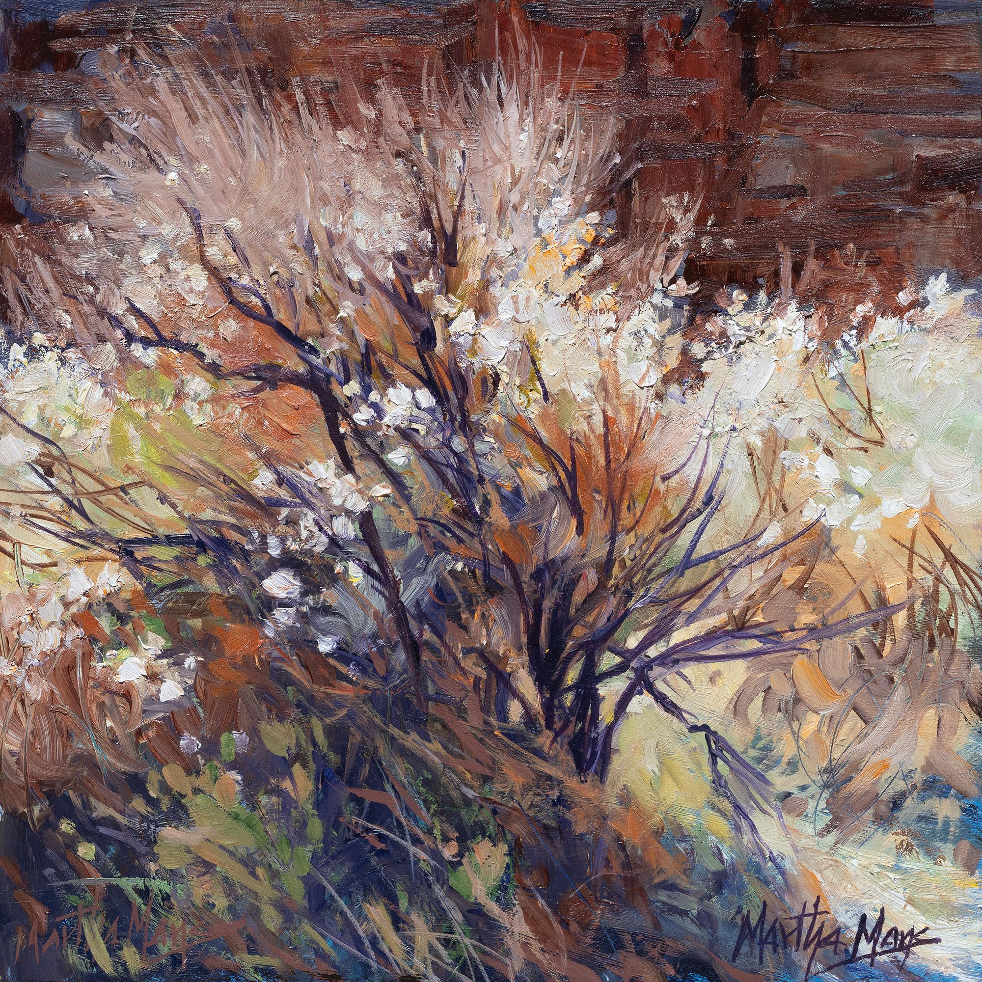Martha Mans Landscape Painting – „Canyon Light“ – Ölgemälde auf Holztafel, Landschaft, 21. Jahrhundert, ungerahmt