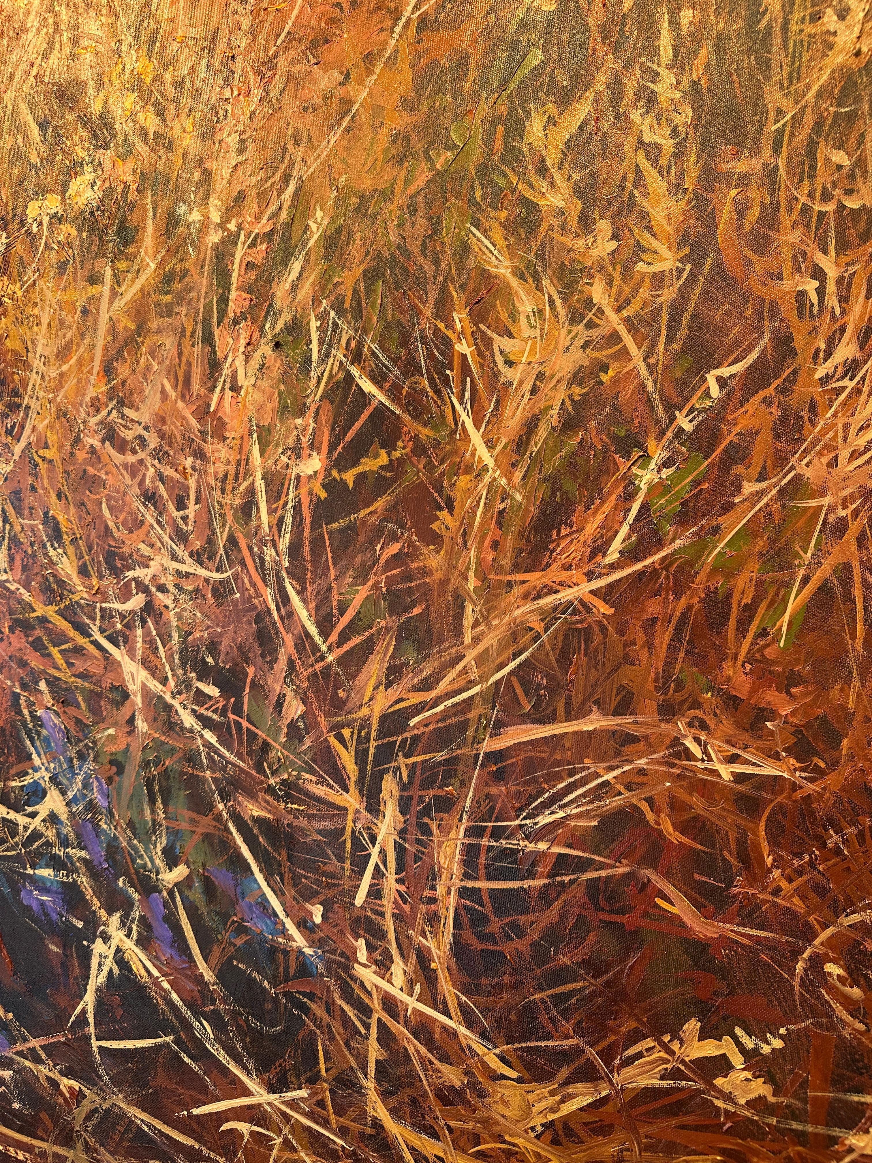 Boschi di cotone all'alba - Landscape Painting Marrone di Martha Mans