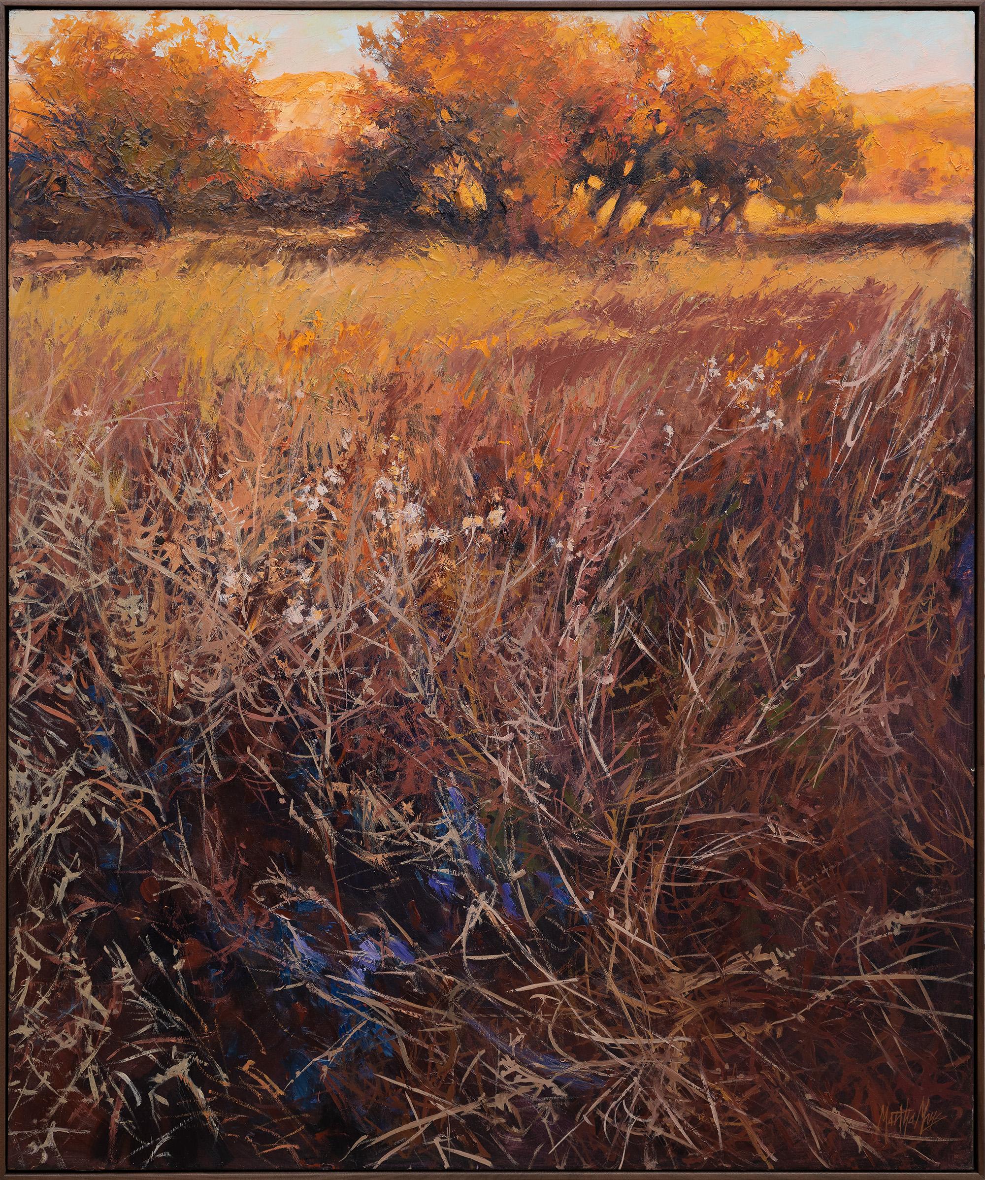 Martha Mans Landscape Painting - Cottonwoods at Dawn