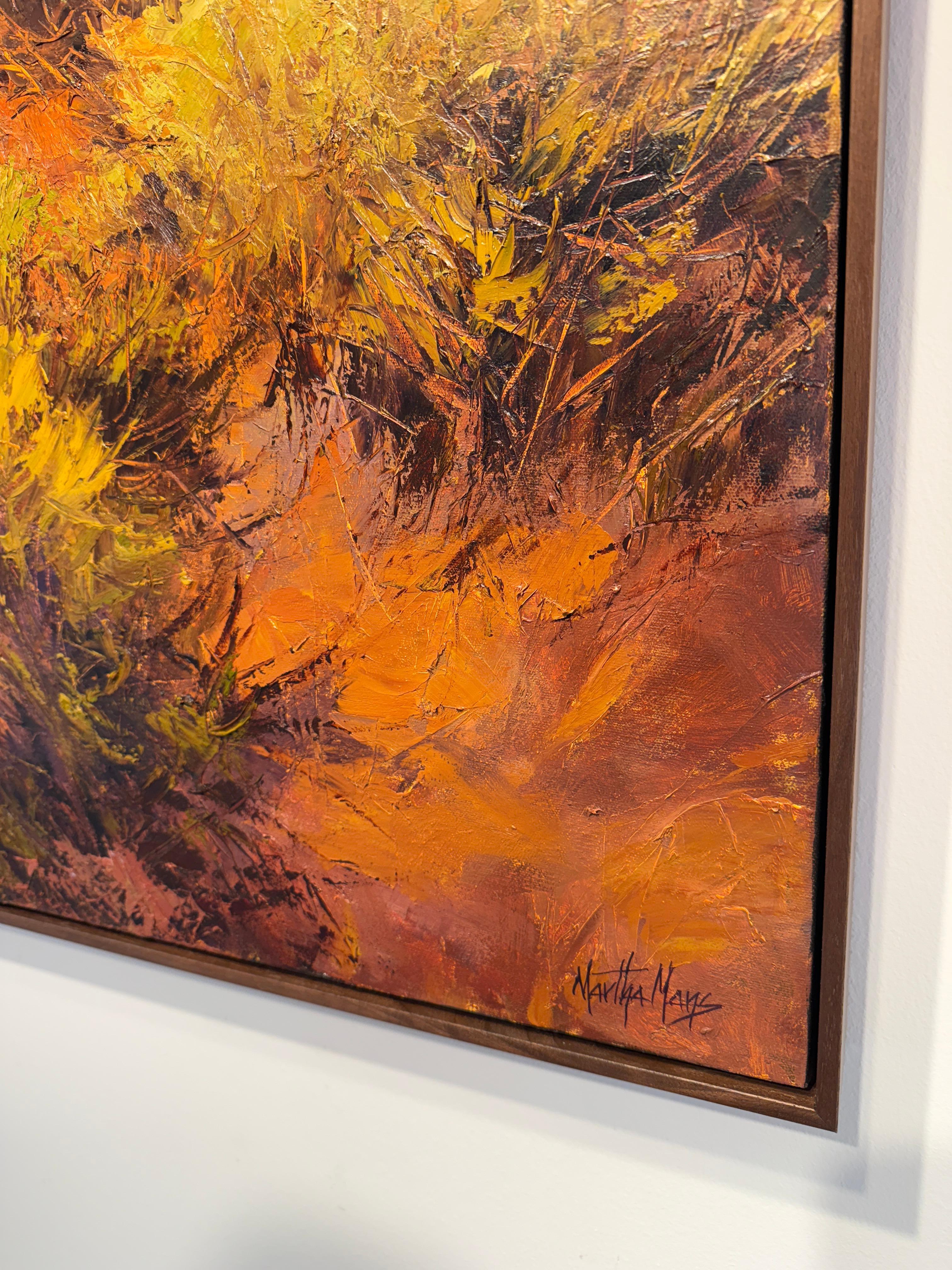 Ghost Ranch Red - Brown Landscape Painting by Martha Mans
