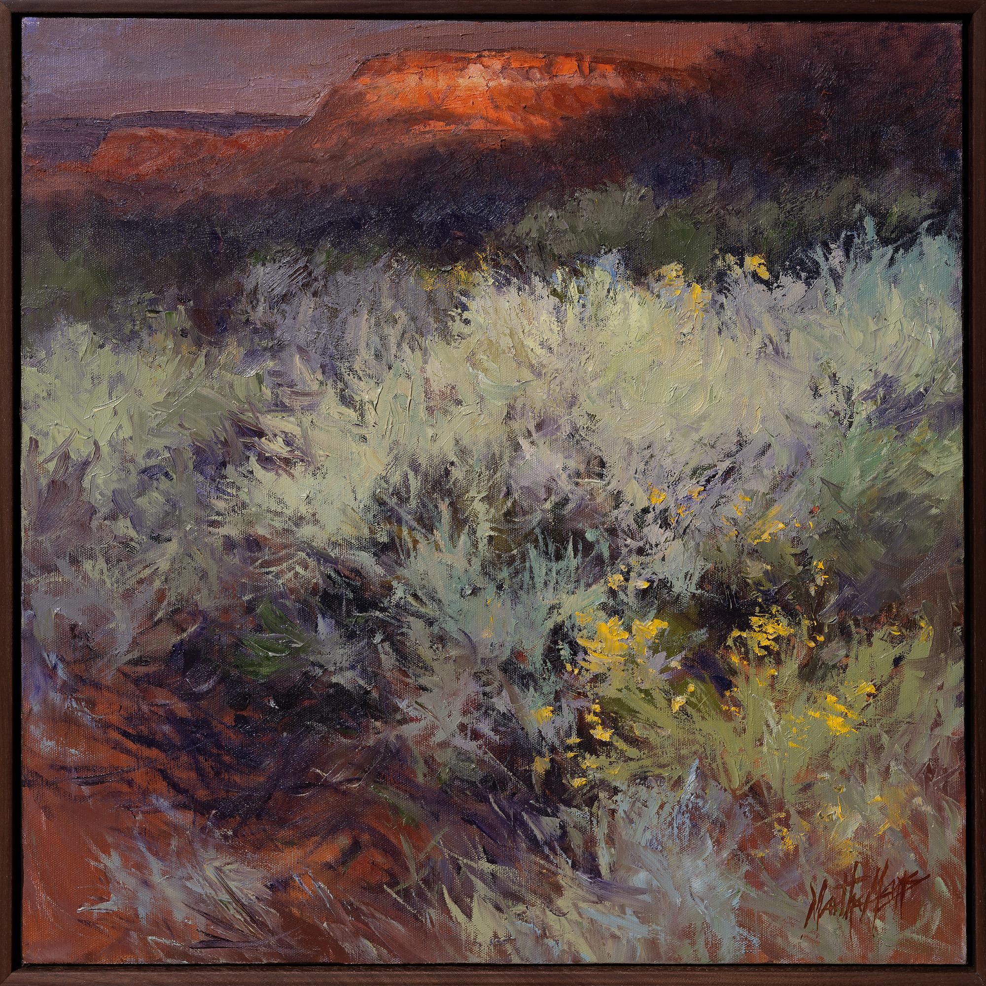 Martha Mans Landscape Painting - Last Light Abiquiu