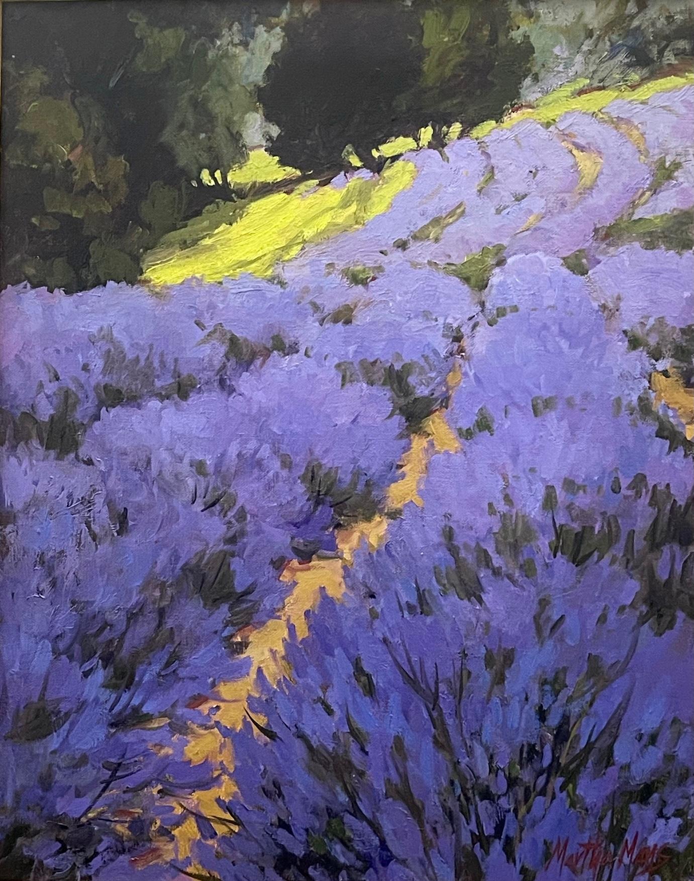 Martha Mans Landscape Painting - Lavender Rhythms I