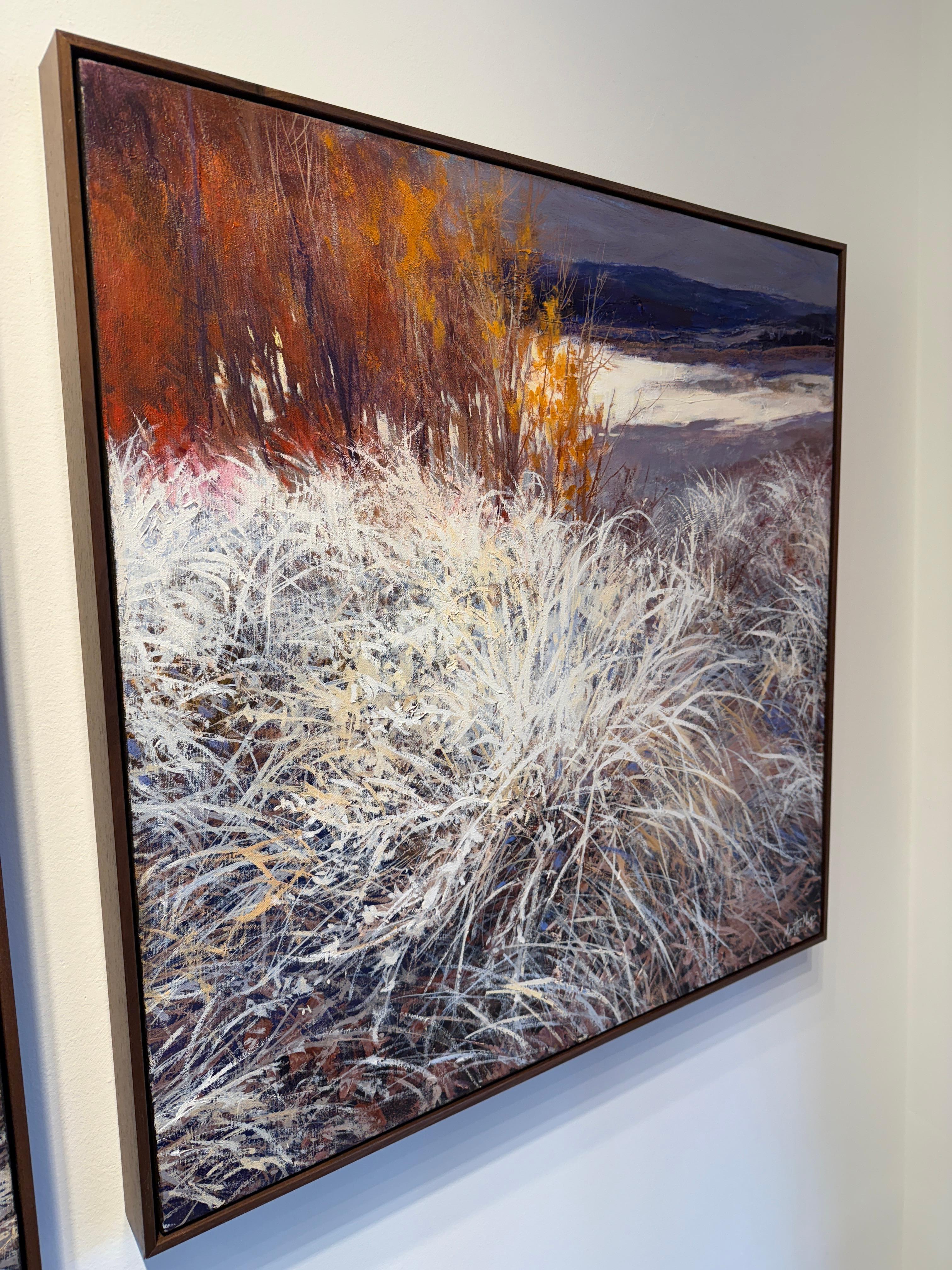 Escarcha Matutina II, Taos - Landscape Painting Gris de Martha Mans
