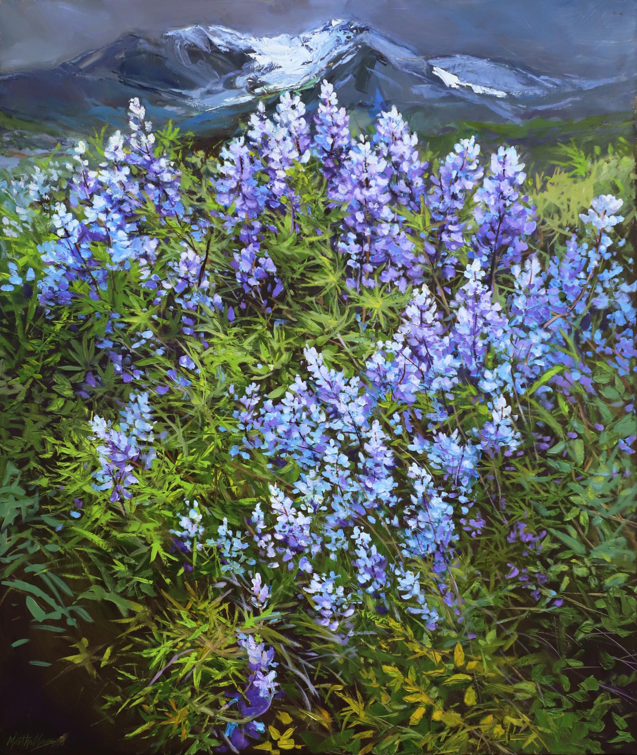 On the Lupin Trail - Impressionist Painting by Martha Mans