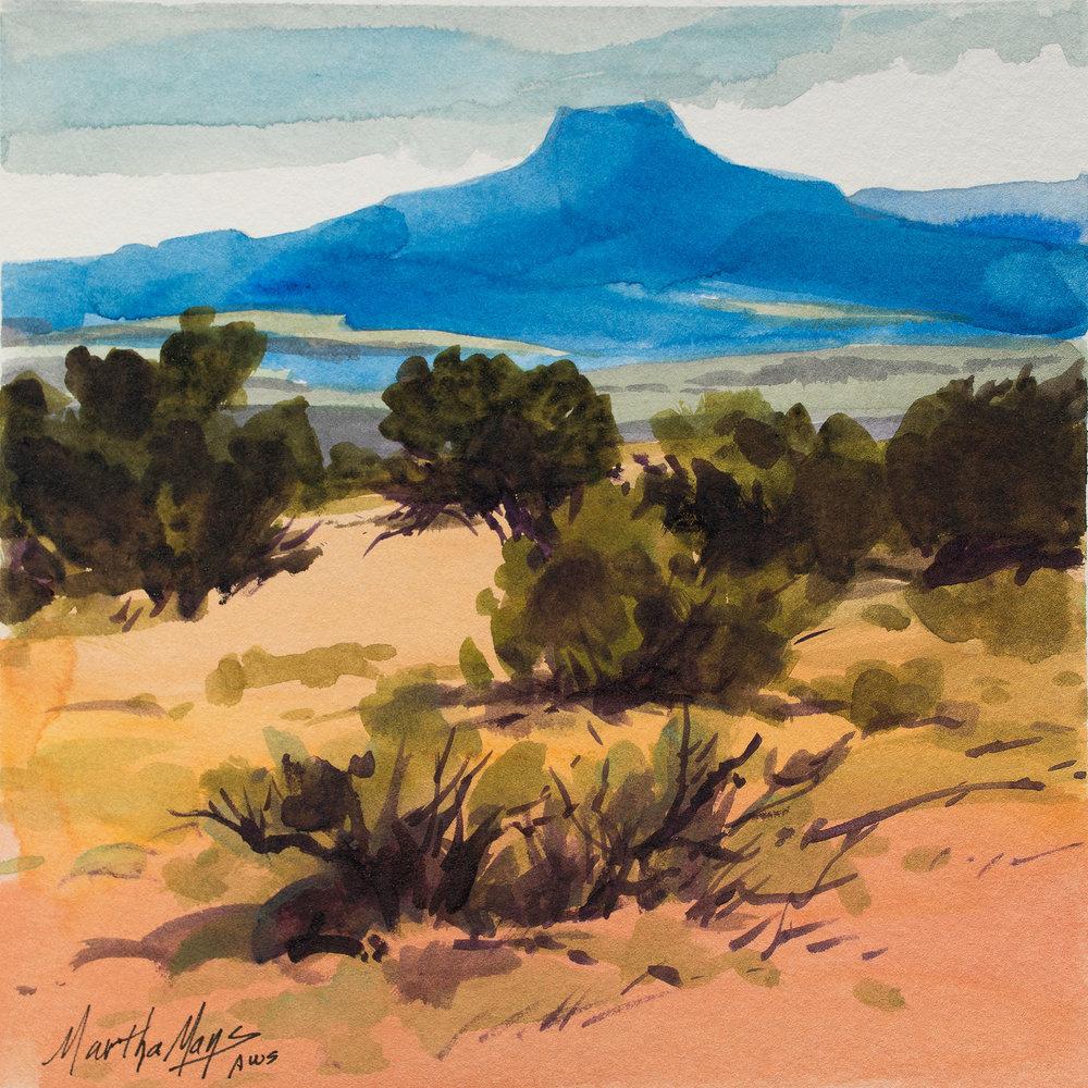 Landscape Painting Martha Mans - Bleu pédernal