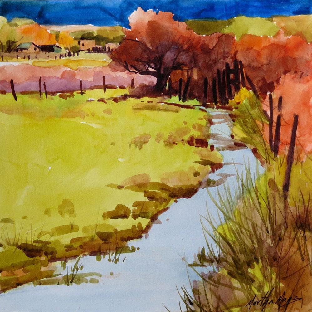 Landscape Painting Martha Mans - Taos Acequia