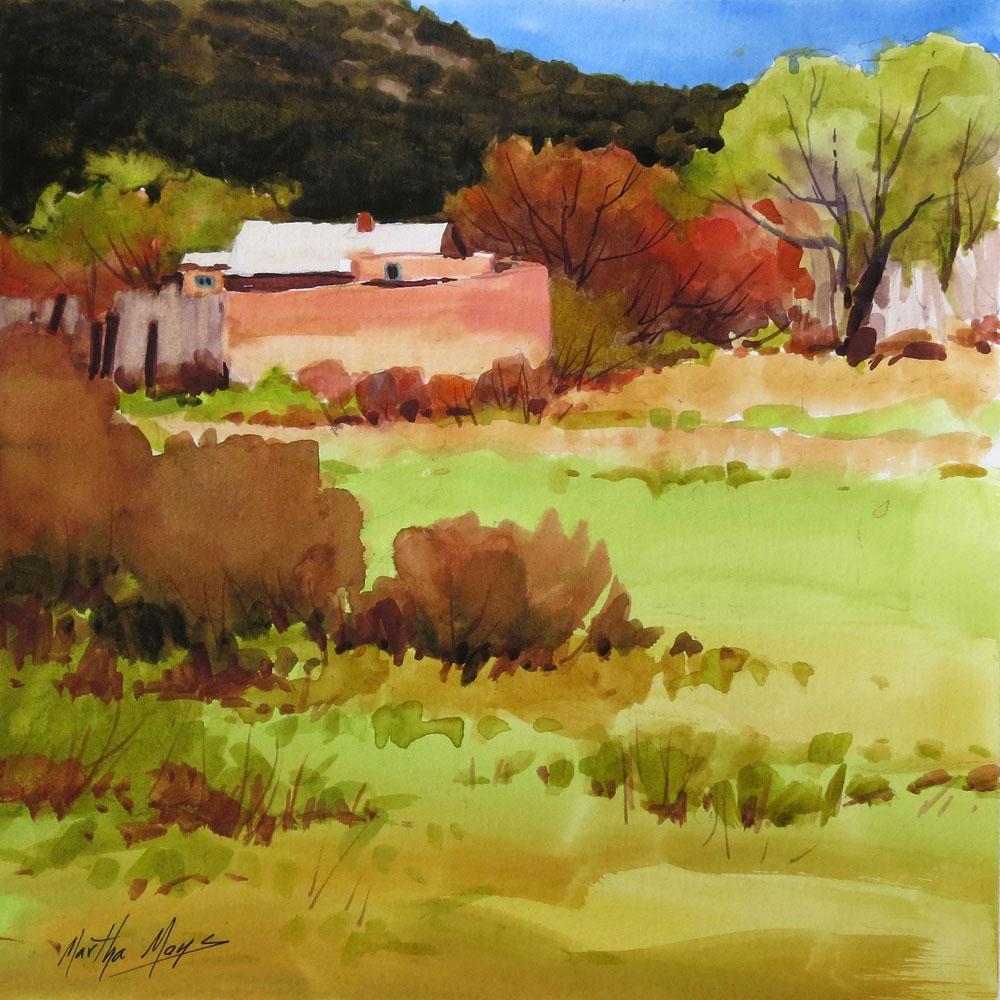 Landscape Painting Martha Mans - Route secondaire de Taos