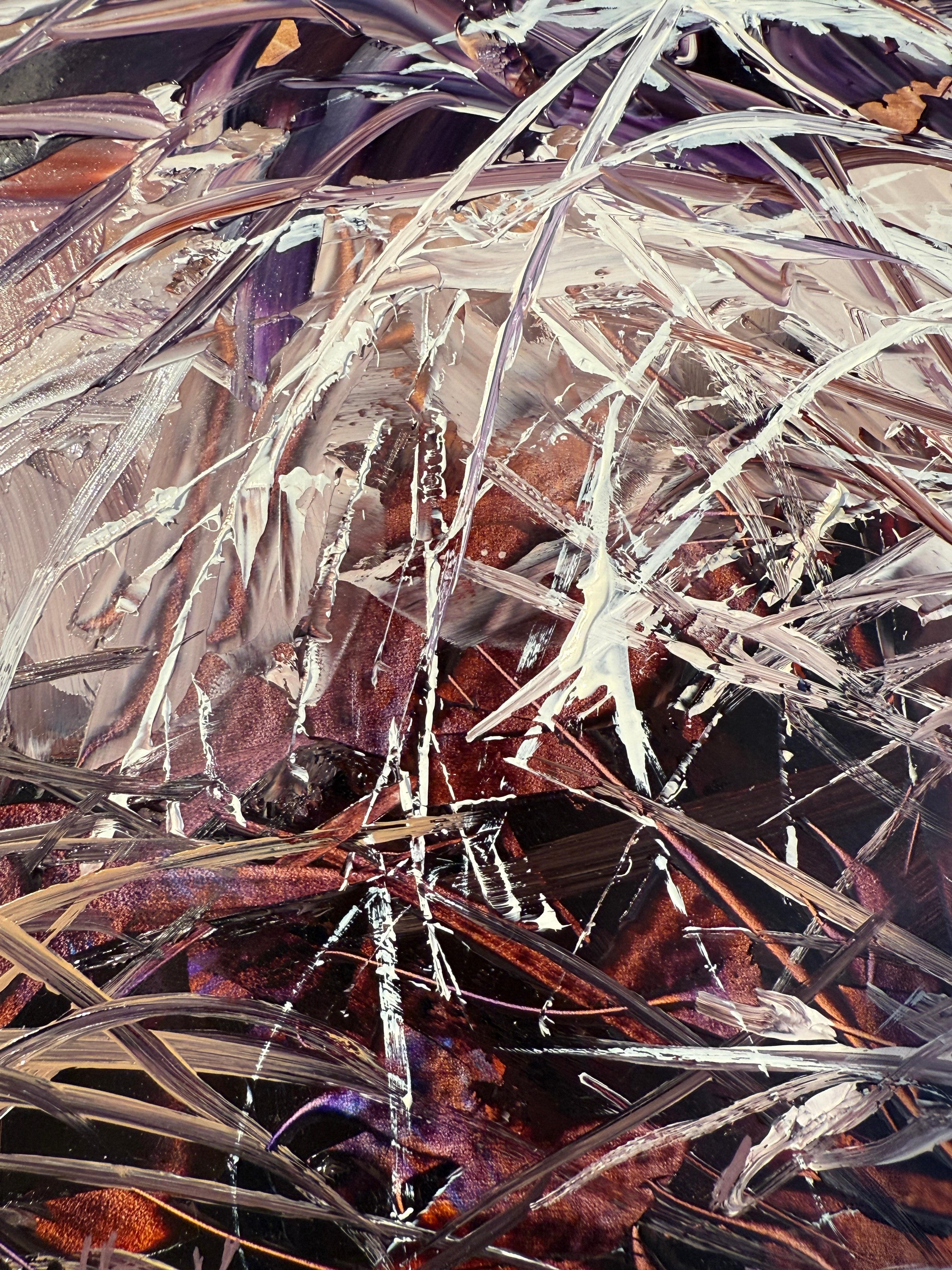 Winter's Frost - Black Landscape Painting by Martha Mans