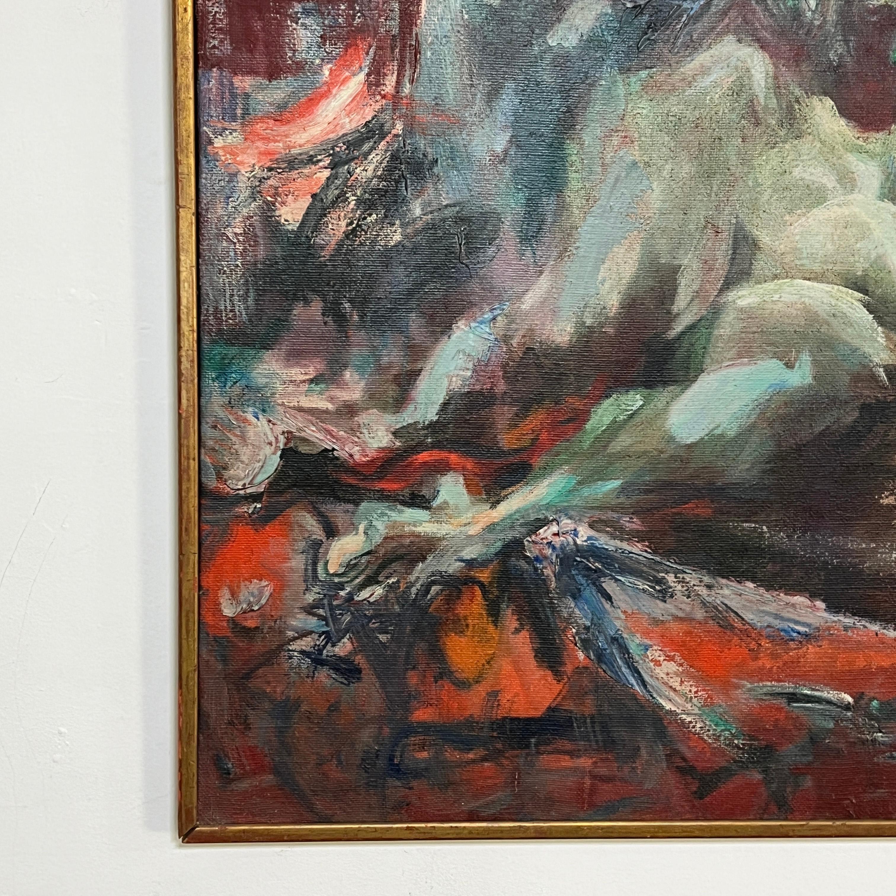 Martha Moore Modernistischer Expressionist Öl, ca. 1960s (amerikanisch) im Angebot