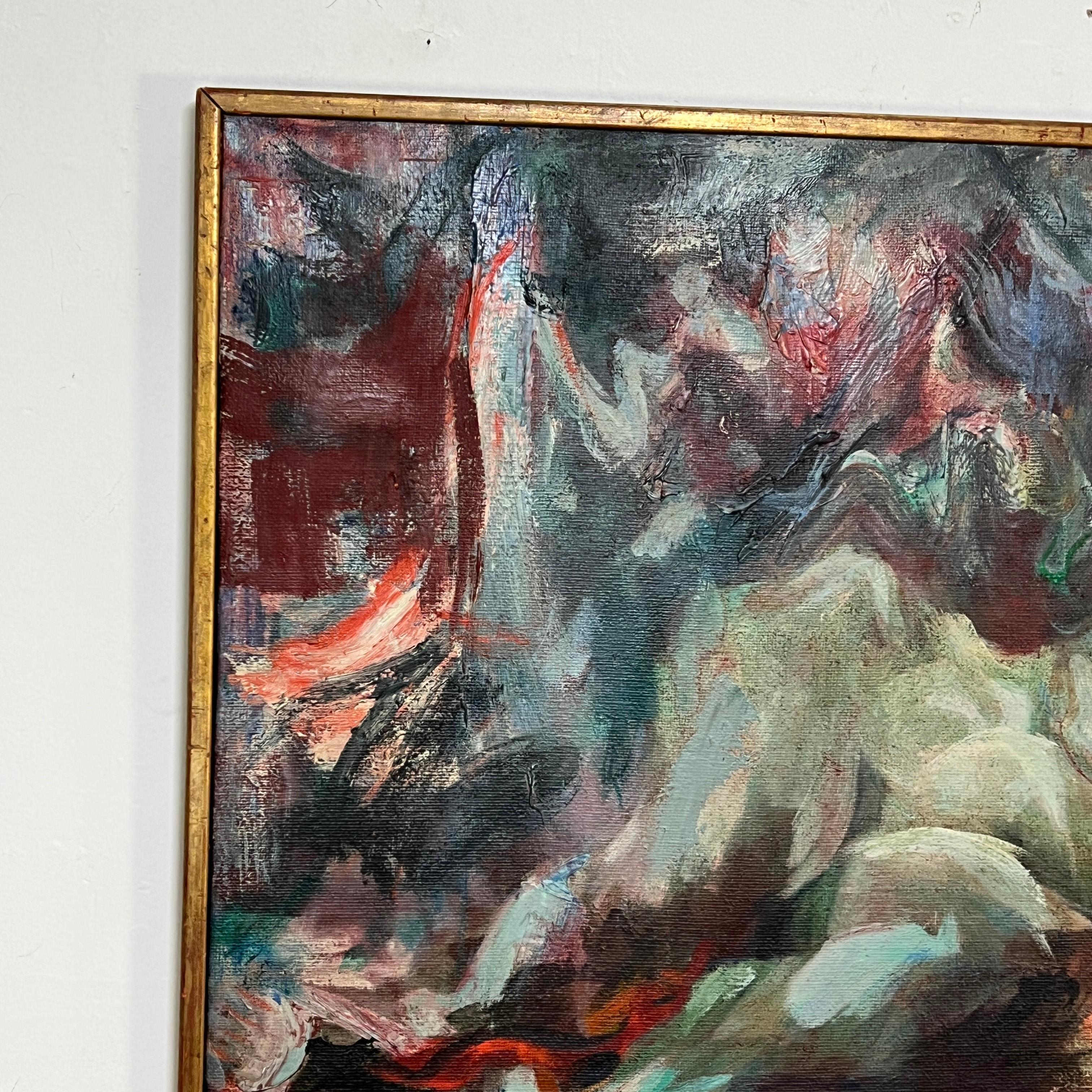 Martha Moore Modernistischer Expressionist Öl, ca. 1960s im Zustand „Gut“ im Angebot in Peabody, MA