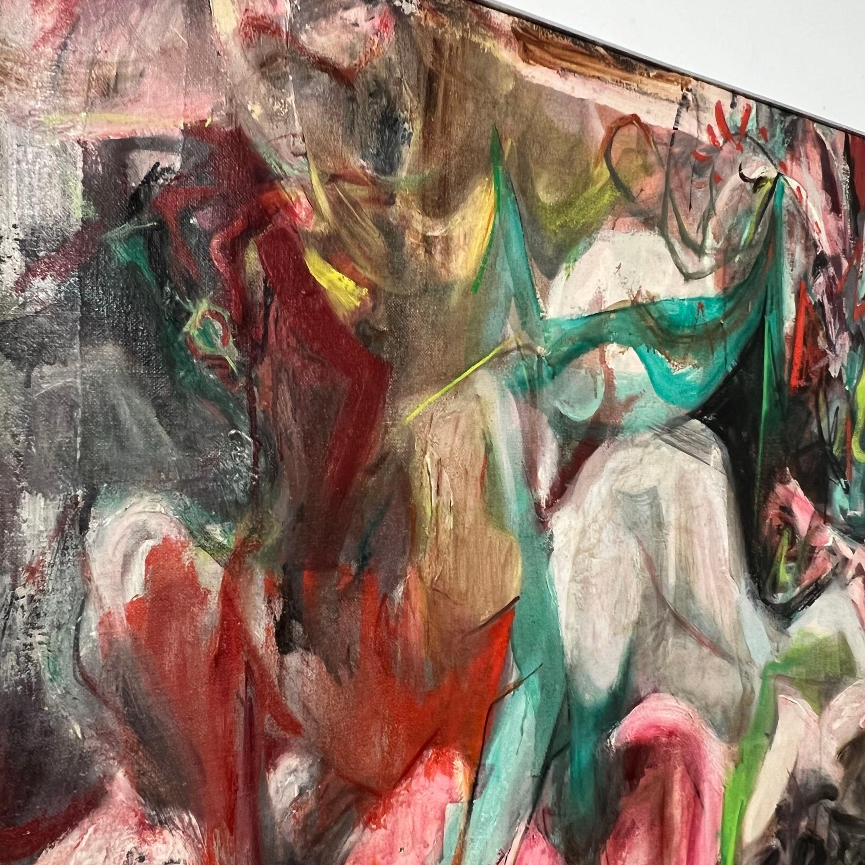Peinture Huile expressionniste moderniste de Martha Moore, vers les années 1960 en vente