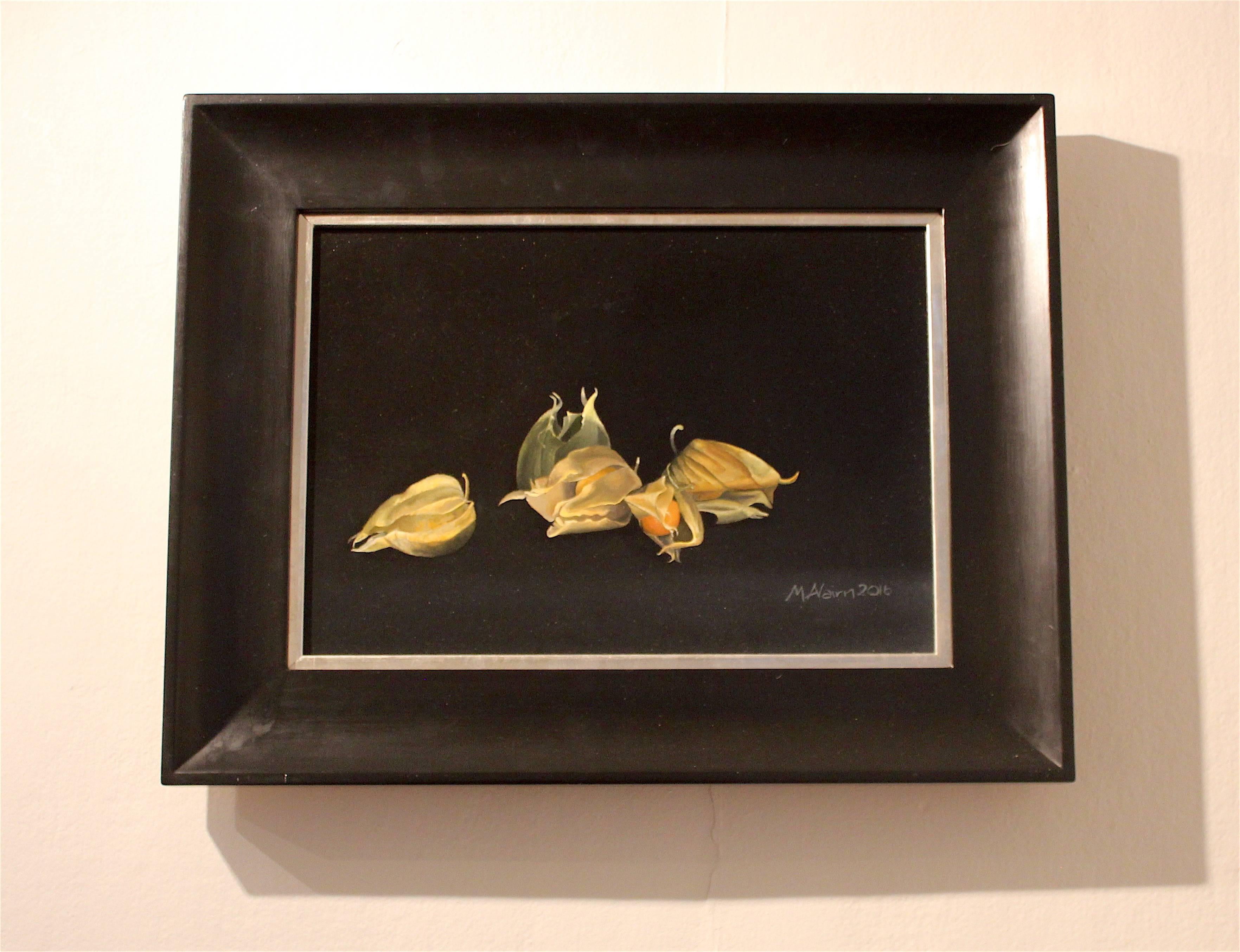Physalis - original oil painting realist flower still life realism art - Painting by Martha Nairn