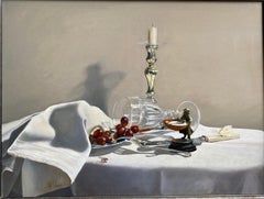 Spillage - original realism still life fruit oil painting interior modern art