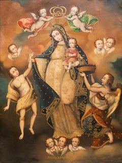 "La Inmaculada Concepción" Peruvian Cusco Style Catholic Scene by Martha Ochoa