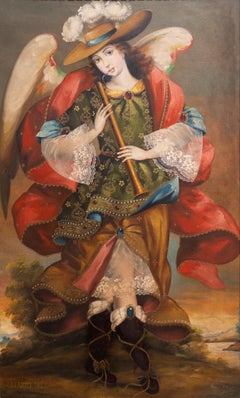 "Matariel Dei" by Martha Ochoa, Oil on Canvas Cusco Style Catholic Painting