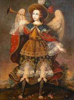 «Salgiel Dei », représentation d'un ange de style école Cusco de Martha Ochoa