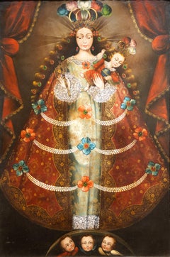 "Virgen del Carmen" Peruvian Cusco School Style Virgin Mary by Martha Ochoa