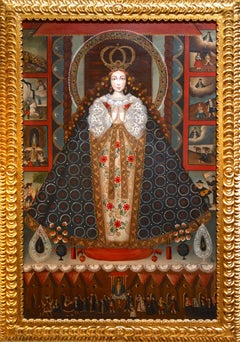 "Virgen del Pueblo" Cusco School Style Depiction of Virgin Mary by Martha Ochoa