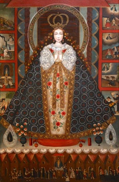 "Virgen del Pueblo" Cusco School Style Depiction of Virgin Mary by Martha Ochoa