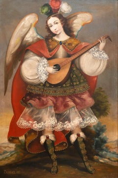 "Zaamael Dei" Peruvian Cusco Style Depiction of an Angel by Martha Ochoa