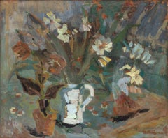 Impressionist Style Floral Still Life Oil on Panel