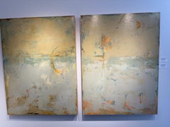 A Quiet Conversation Abstract Diptych, Acrylic on Panel, 21st Century