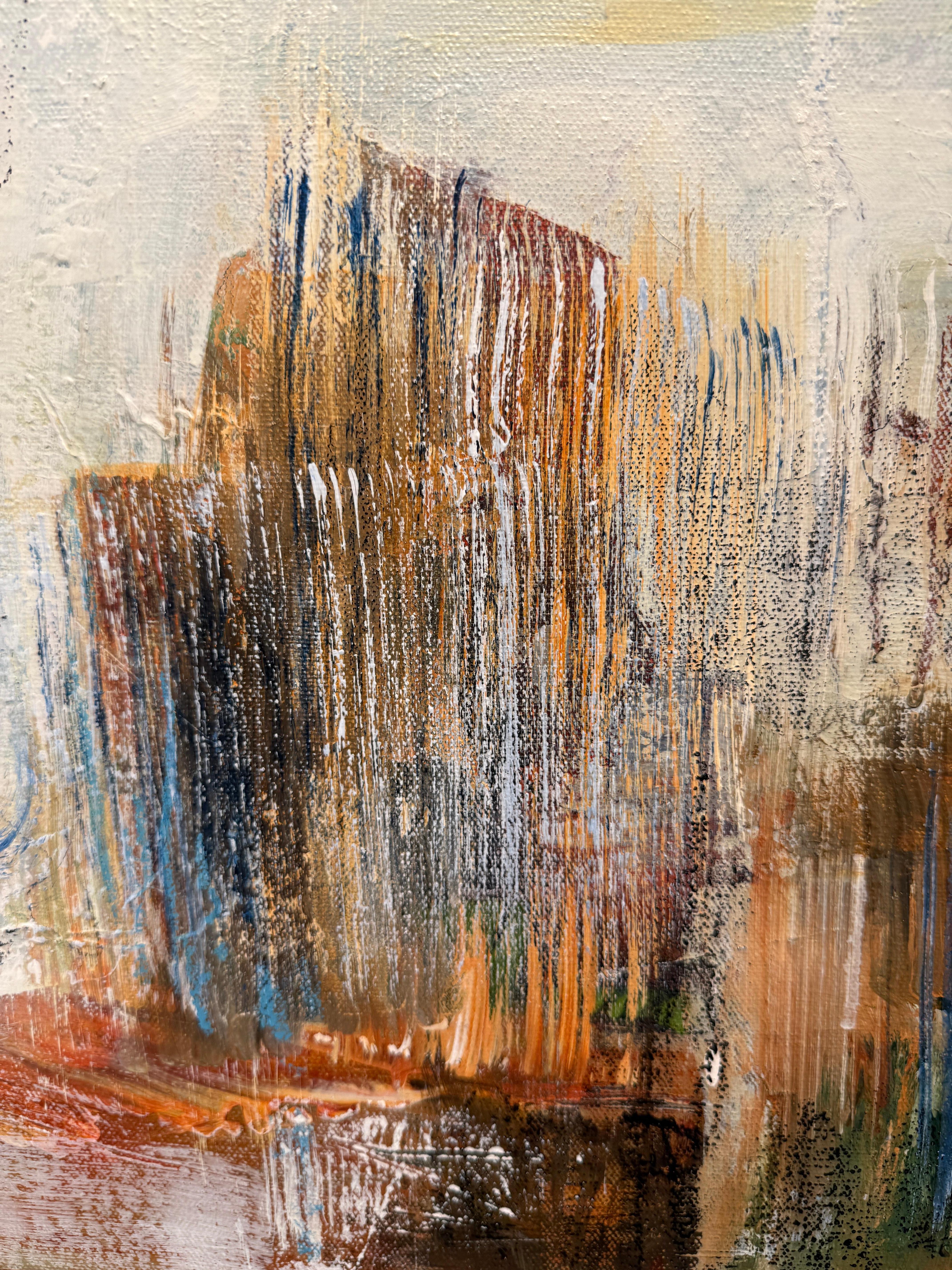 Sussurri del Canyon - Abstract Painting Grigio di Martha Rea Baker