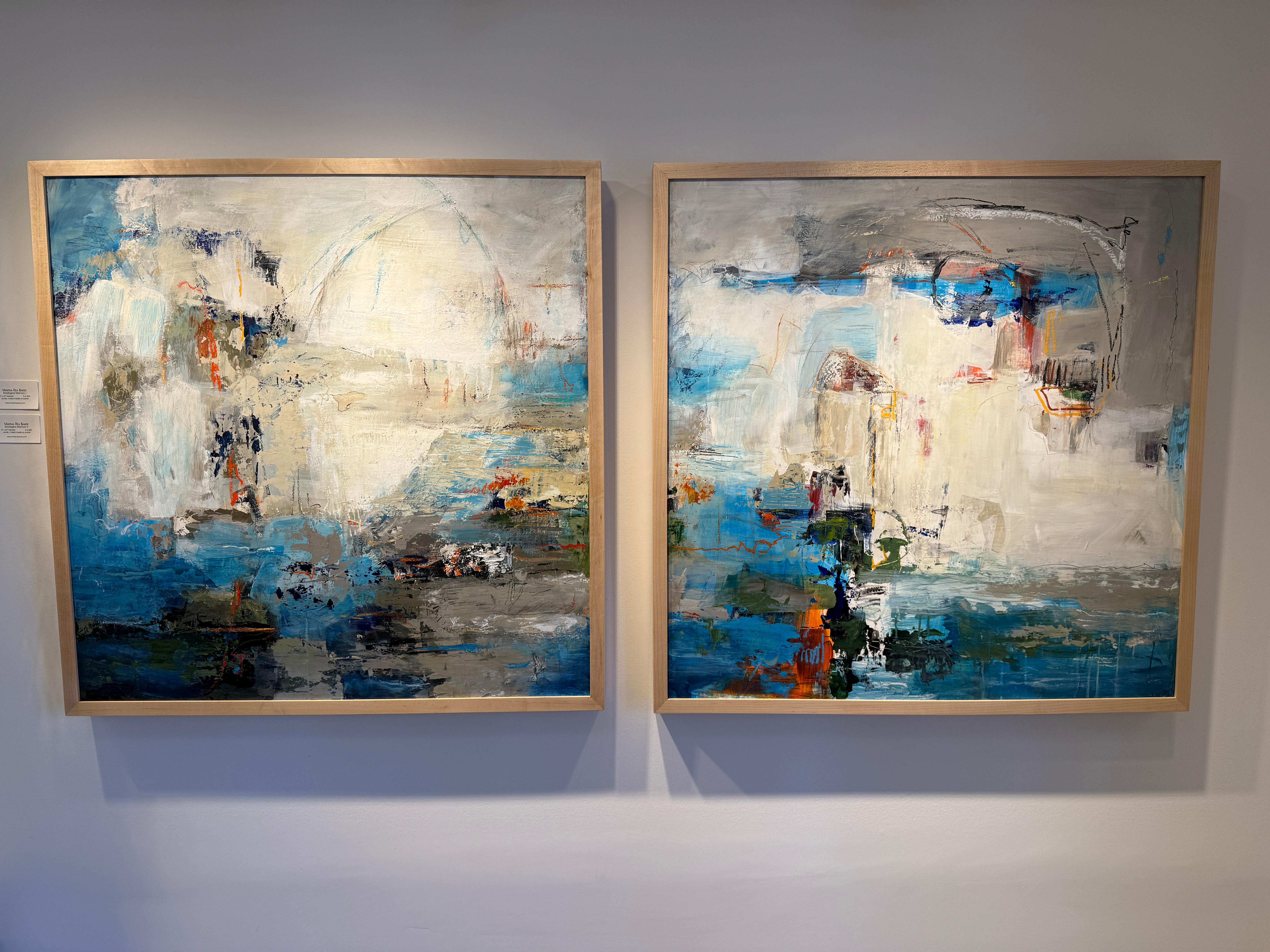  Blue white beige teal green khaki orange brown aqua


Martha Rea Baker’s technique of choice is driven by her selection of mediums. She has successfully moved between the unique properties of oil and cold wax, acrylic paint, and encaustic hot wax