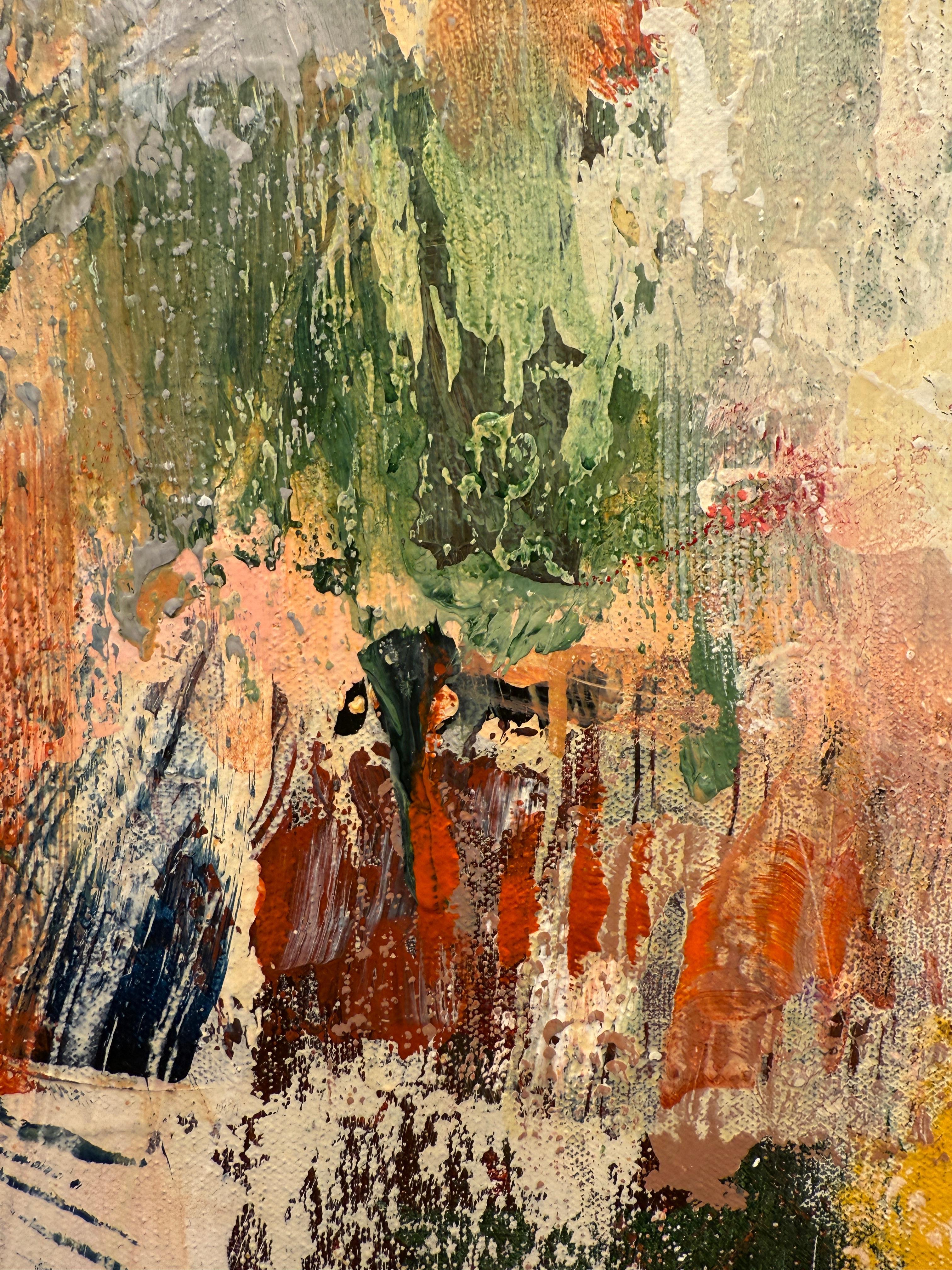 Primrose - Gray Abstract Painting by Martha Rea Baker