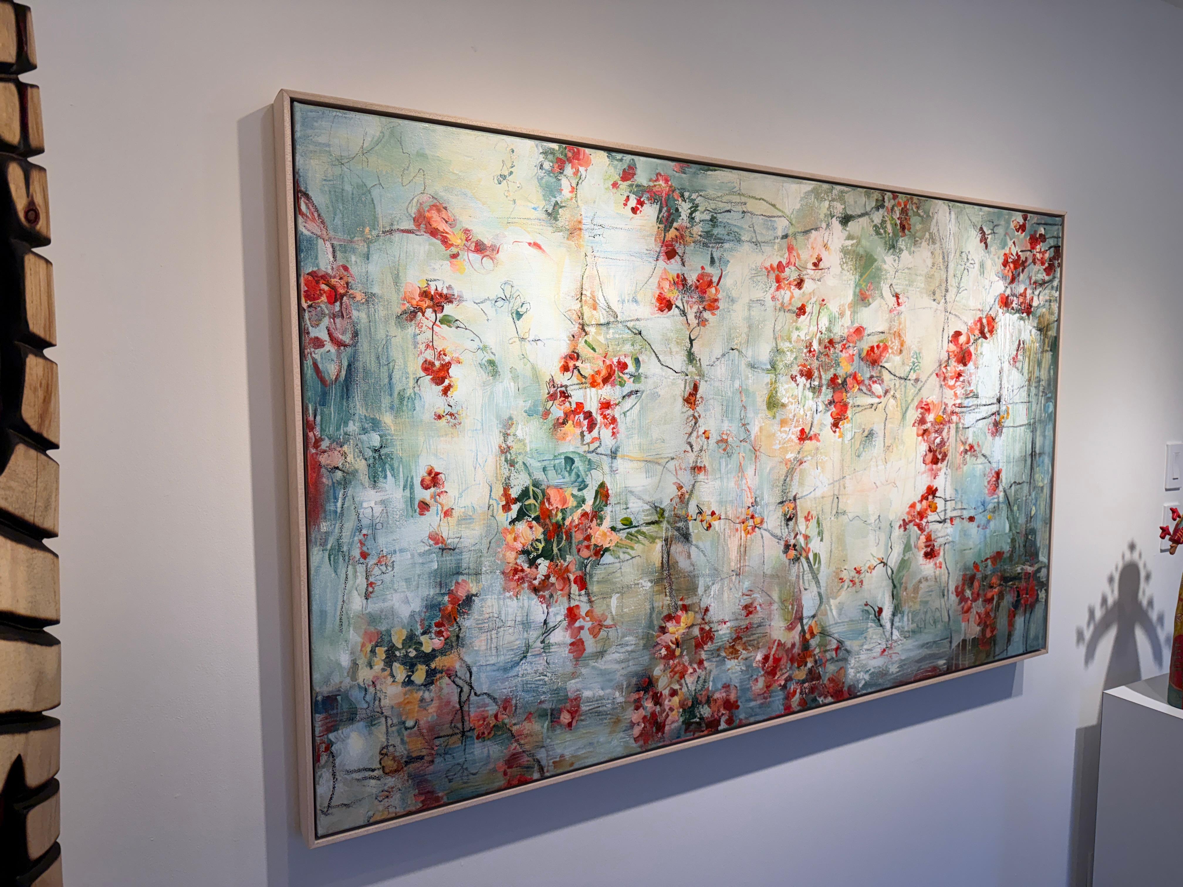 Sunken Garden II - Gray Abstract Painting by Martha Rea Baker
