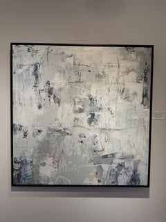 Winter Abstract Painting, Acrylic on Canvas, Framed, 21st Century