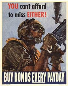 Original Buy Bonds Every Payday vintage World War 2 vintage poster