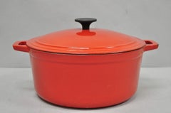 Martha Stewart Collection Red Cast Iron Dutch Oven Covered Pot