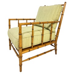 Martha Stewart for Bernhardt French Chippendale Style Faux Bamboo Lounge Chair