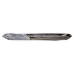 Martha Sturdy Olive and Soft Gray Marble Dual Pour Resin Canoe Tray