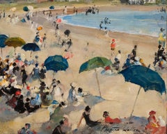 "A Line of Beach Umbrellas"