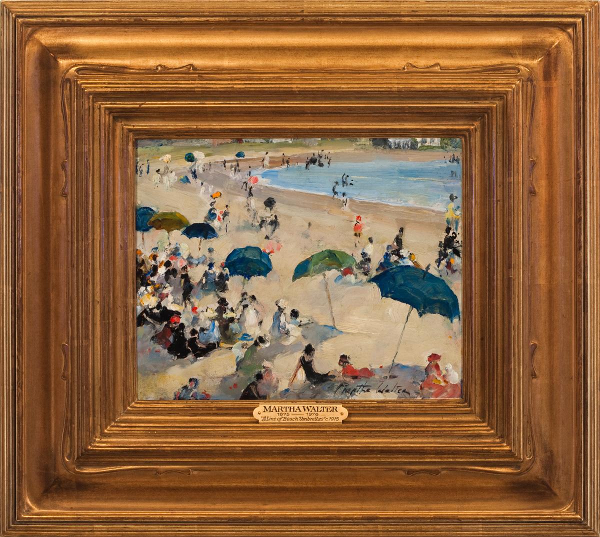 Martha Walter Landscape Painting - "A Line of Beach Umbrellas"