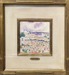 "Market Scene, North Africa" Martha Walter, Female Impressionist Scene of Market