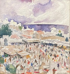 "Scena di mercato, Nord Africa" Martha Walter, Impressionista femminile Scena di mercato