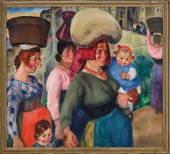 Women and Children in Anticoli by Martha Walter (American: 1875-1976)