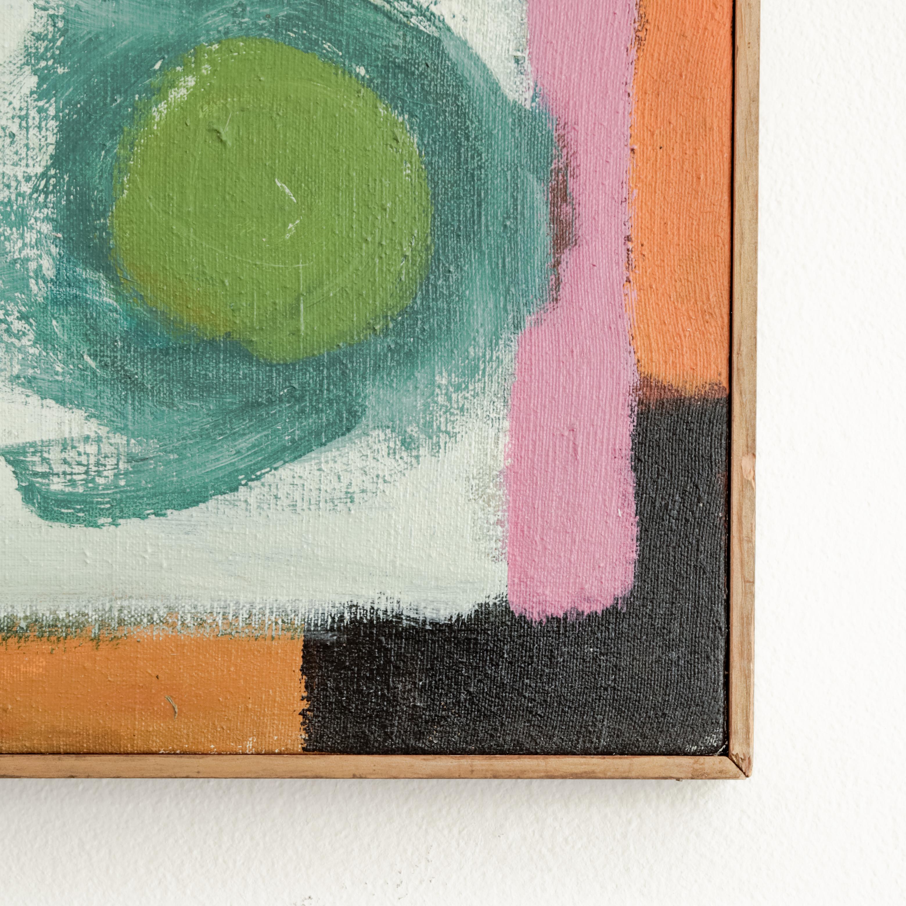 Buntes expressionistisches Gemälde der Tucsoner Künstlerin Martha Willis Breeden, gerahmtes Öl auf Leinwand in originalem Vintage-Zustand, ca. Tucson 1970er Jahre.