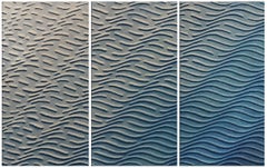 Fuerzas adyacentes:  Pintura tríptica abstracta contemporánea en técnica mixta