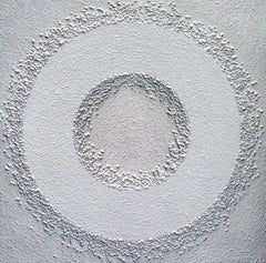 "Light and Dark Raised Rings". Contemporary Mixed Media Diptych