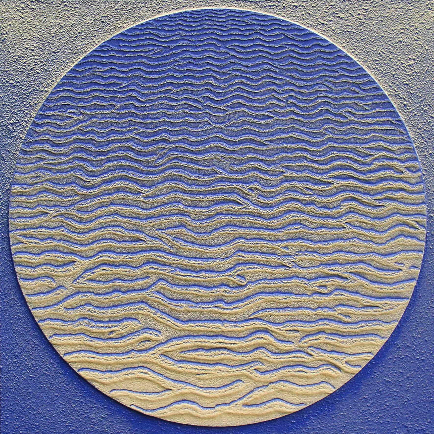 Abstract Painting di Martha Winter - Cerchio di flusso universale ii. Pittura astratta contemporanea a tecnica mista