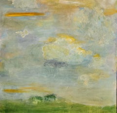 A Ray of Light #2 Zeitgenössische abstrakte Landschaft Farben Öl auf Leinwand 48 "x36"