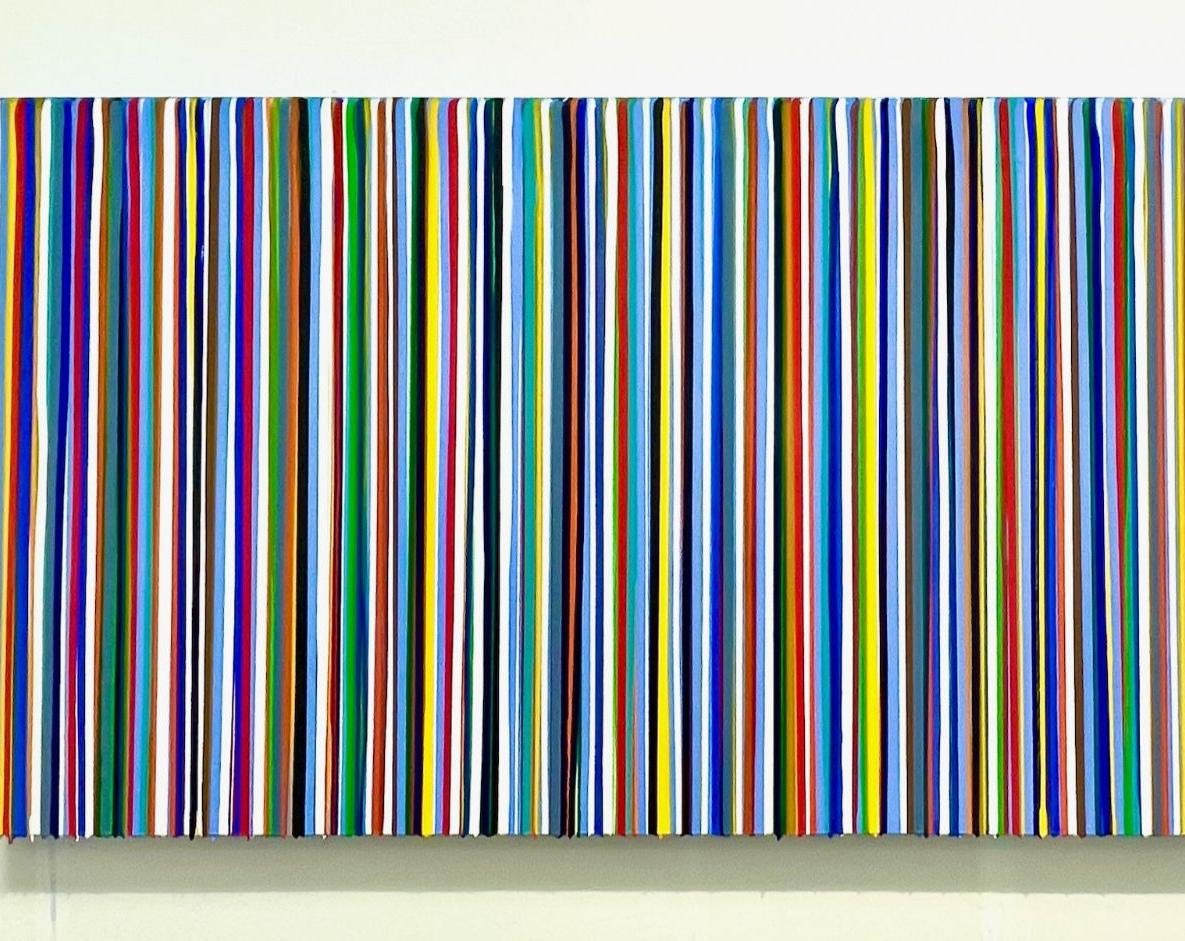 Good Times Drip Painting Pittura astratta con una pletora di colori Arte contemporanea - Abstract Painting Grigio di Marthann Masterson