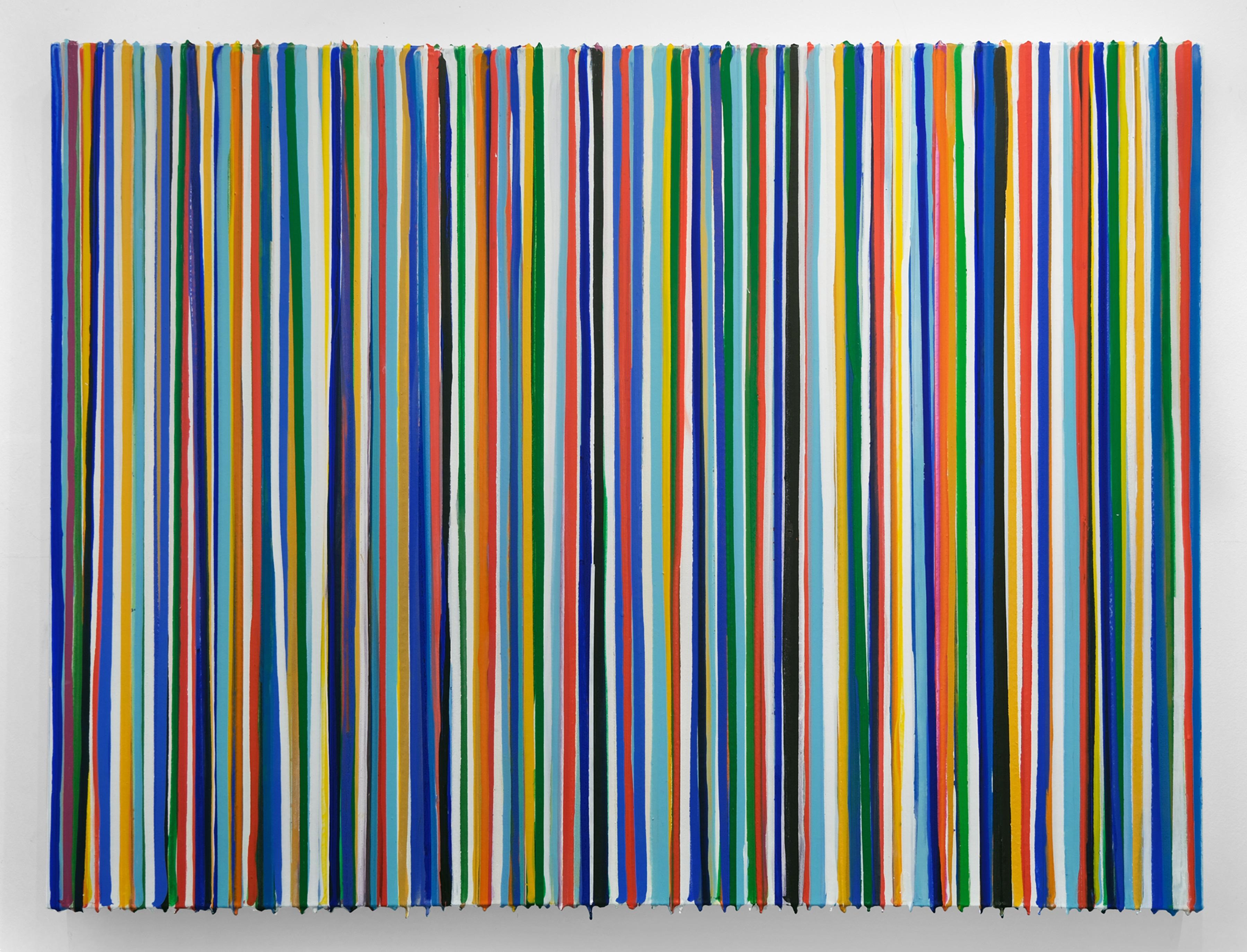 Monopoly II, Oil Painting, Drip Painting, Abstract, Plethora of Colors , Emotions - Gray Abstract Painting by Marthann Masterson