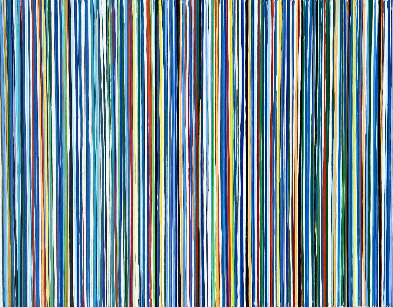 Regatta II (2) ist ein 48 x 60 Acryl-Tropfbild der Künstlerin Marthann Masterson aus Houston. Es ist ein sehr mühsamer Prozess, die Tropfbilder herzustellen. Auf der Rückseite beschriftet, so dass sie in jede Richtung aufgehängt werden können.
